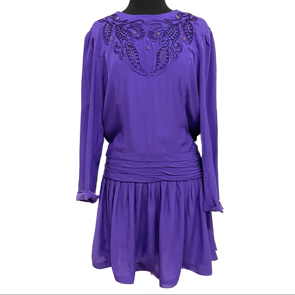Vintage Purple Drop Waist Dress